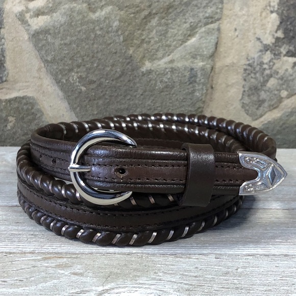 Vintage Belt Western Leather Brown XS - Picture 4 of 14